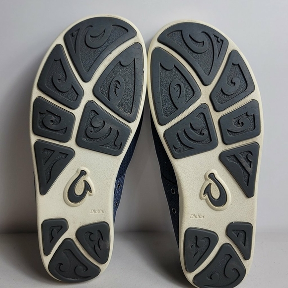 Olu Kai Nohea Moku Sneaker Blue Mens 10 Shoes Low Top Lace Up 10283-6H6H VGC - Picture 8 of 9